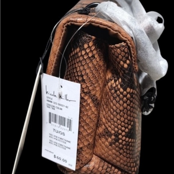 Nicole Miller Brown and Black Snakeskin Purse NWT - Picture 2 of 7